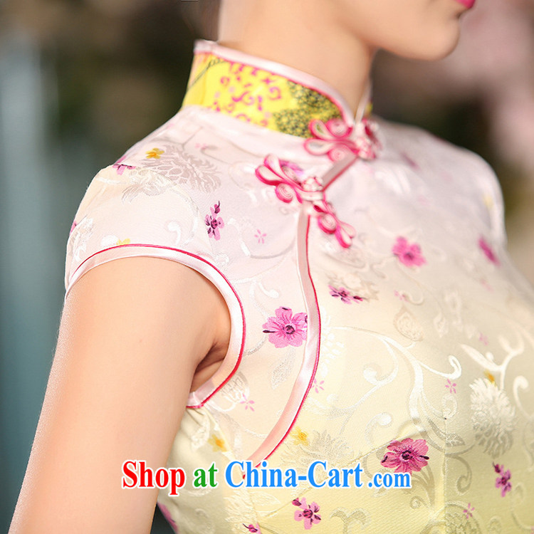 Mr. Kaplan 2015 spring and summer new women who decorated jacquard cotton short cheongsam dress improved cheongsam stylish retro PL 310 yellow XXL pictures, price, brand platters! Elections are good character, the national distribution, so why buy now enjoy more preferential! Health