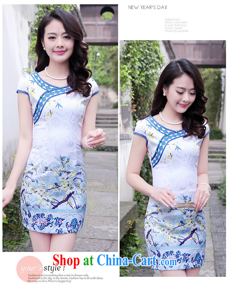 2015 new dresses, Retro dresses short stylish improved dress female burglary summer Beauty Day 1515 blue plum XXL pictures, price, brand platters! Elections are good character, the national distribution, so why buy now enjoy more preferential! Health