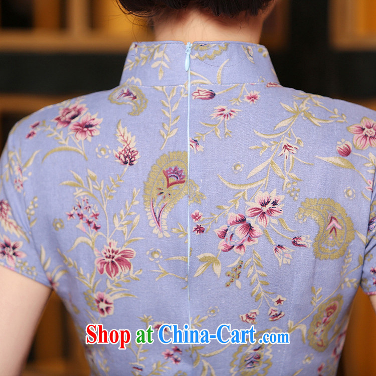 Mr. Kaplan 2015 spring and summer new retro improved stylish ethnic wind Korea arts cotton Ma short cheongsam dress female PL 312 photo color XXL pictures, price, brand platters! Elections are good character, the national distribution, so why buy now enjoy more preferential! Health