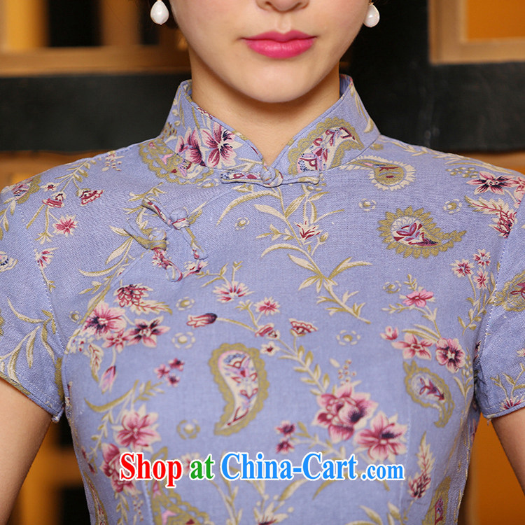 Mr. Kaplan 2015 spring and summer new retro improved stylish ethnic wind Korea arts cotton Ma short cheongsam dress female PL 312 photo color XXL pictures, price, brand platters! Elections are good character, the national distribution, so why buy now enjoy more preferential! Health