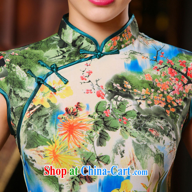 Mr. Kaplan 2015 spring and summer New Paragraph Style Ethnic Wind female high-end painting beauty retro improved short cheongsam PL 313 photo color XXL pictures, price, brand platters! Elections are good character, the national distribution, so why buy now enjoy more preferential! Health