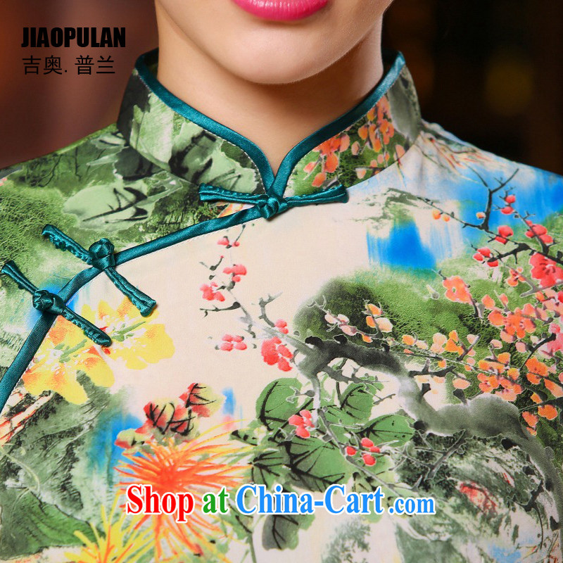 Mr. Kaplan 2015 spring and summer New Paragraph Style Ethnic Wind women high-end painting beauty retro improved short cheongsam PL 313 photo color XXL, Mr. KAPLAN (JIAOPULAN), and, on-line shopping
