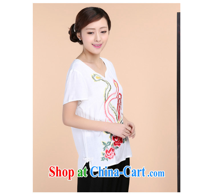 2015 summer beauty antique embroidered Chinese short-sleeved V collar short-sleeve T-shirt loose pants two piece set with green T-shirt XXXL pictures, price, brand platters! Elections are good character, the national distribution, so why buy now enjoy more preferential! Health