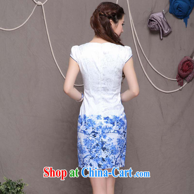 and the United States, Stephen D Ethnic Wind and stylish Chinese qipao dress daily retro beauty graphics build cheongsam FF 033 mlf 9906 dresses cheongsam green XL, American land (meilianfen), online shopping