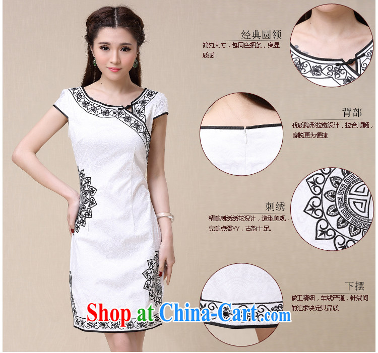 The Xu Jialu Yi, 2015 spring and summer with China wind National wind female elegant embroidery, cheongsam dress white XXL pictures, price, brand platters! Elections are good character, the national distribution, so why buy now enjoy more preferential! Health