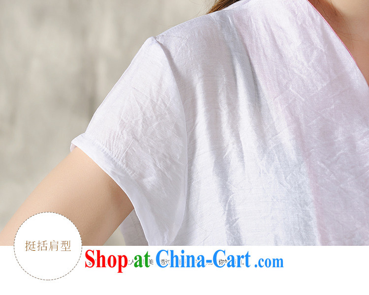 The poem, Ethnic Wind 2015 new Peony embroidery Chinese, summer/Chinese improved short-sleeved T-shirt outfit #7299 white XXL pictures, price, brand platters! Elections are good character, the national distribution, so why buy now enjoy more preferential! Health