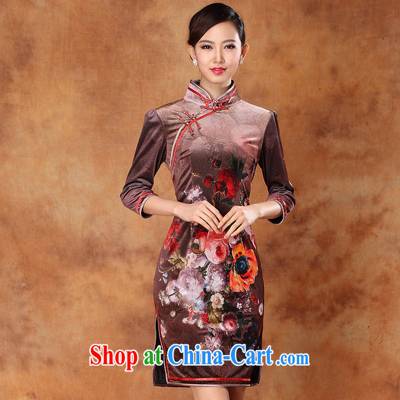 light at the 2015 autumn and winter, the velvet stamp retro improved in short sleeves, a tight outfit ceremonial dress XWG 1208 - 36 Map Color XXXL, light (at the end) QM, shopping on the Internet