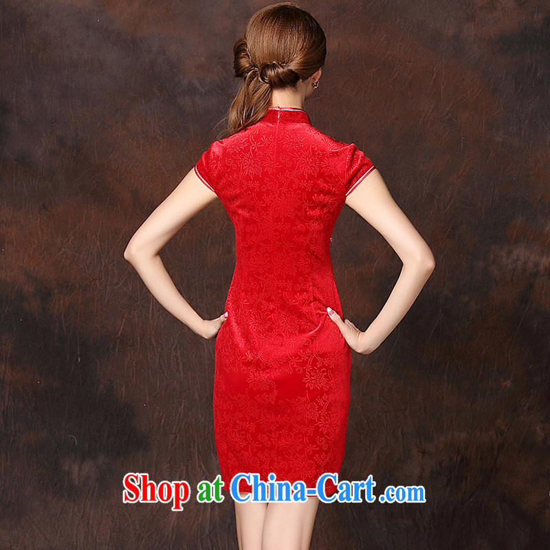 The end is improved and Stylish retro unilateral on Ms. lao daily wool short cheongsam XWG 141,022 red XXXXL, light (at the end) QM, shopping on the Internet