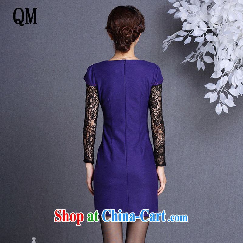 The end is improved and stylish hair is three-dimensional take short cheongsam stylish three-dimensional flowers, short cheongsam XWG 819 Po blue XXL, shallow end (QM), shopping on the Internet