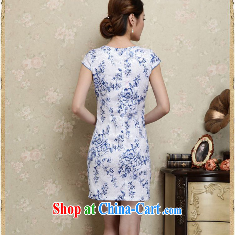 Forest narcissus summer 2015 new stylish and elegant improved cheongsam Cheong Wa Dae temperament suit outfit, Ms. Short cheongsam Sau San Tong load JAYT - 28 blue XXL, forest narcissus (SenLinShuiXian), online shopping