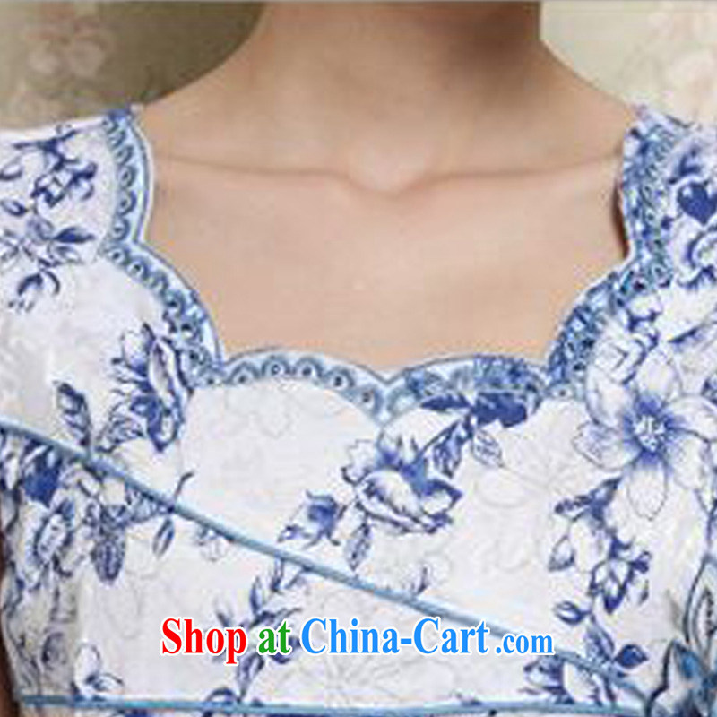 Forest narcissus summer 2015 new stylish and elegant improved cheongsam Cheong Wa Dae temperament suit outfit, Ms. Short cheongsam Sau San Tong load JAYT - 28 blue XXL, forest narcissus (SenLinShuiXian), online shopping