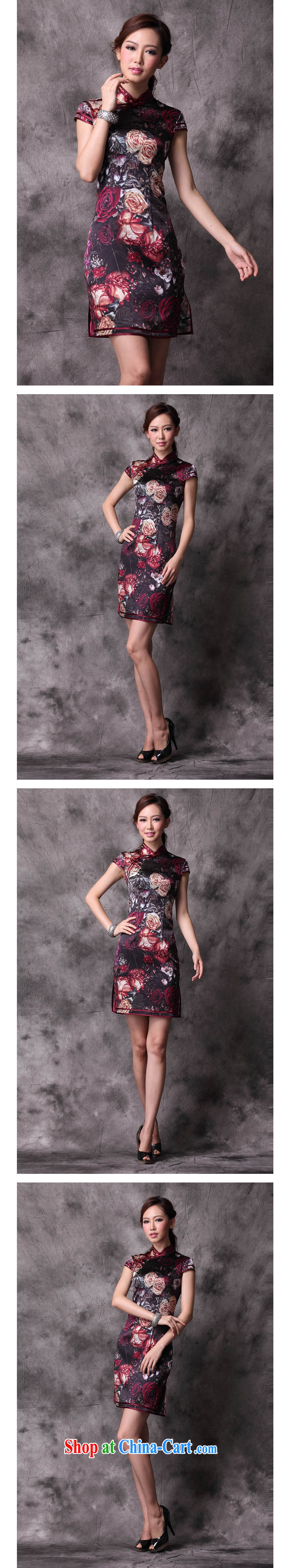 Shallow end summer Stylish retro new and improved, heavy silk Chinese qipao counters upscale dresses skirts XWG 12,018 - 21 Map Color XXXXL pictures, price, brand platters! Elections are good character, the national distribution, so why buy now enjoy more preferential! Health