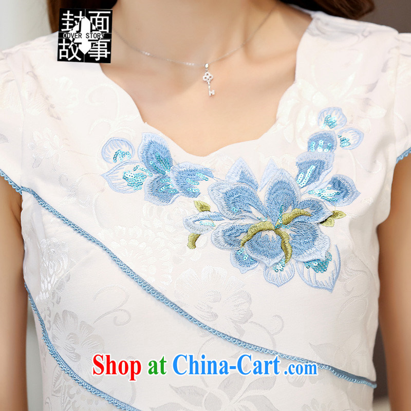 Cover Story 2015 new stylish cultivating improved embroidery style cheongsam dress dresses XXL Hester Prynne, the cover story (cover story), and, on-line shopping