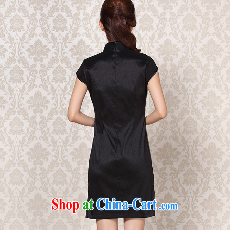 The end is improved and Stylish retro Web yarn embroidered Ethnic Wind short-sleeved banquet short cheongsam XWG 13 - 6089 Map Color XXL, shallow end (QM), and, on-line shopping