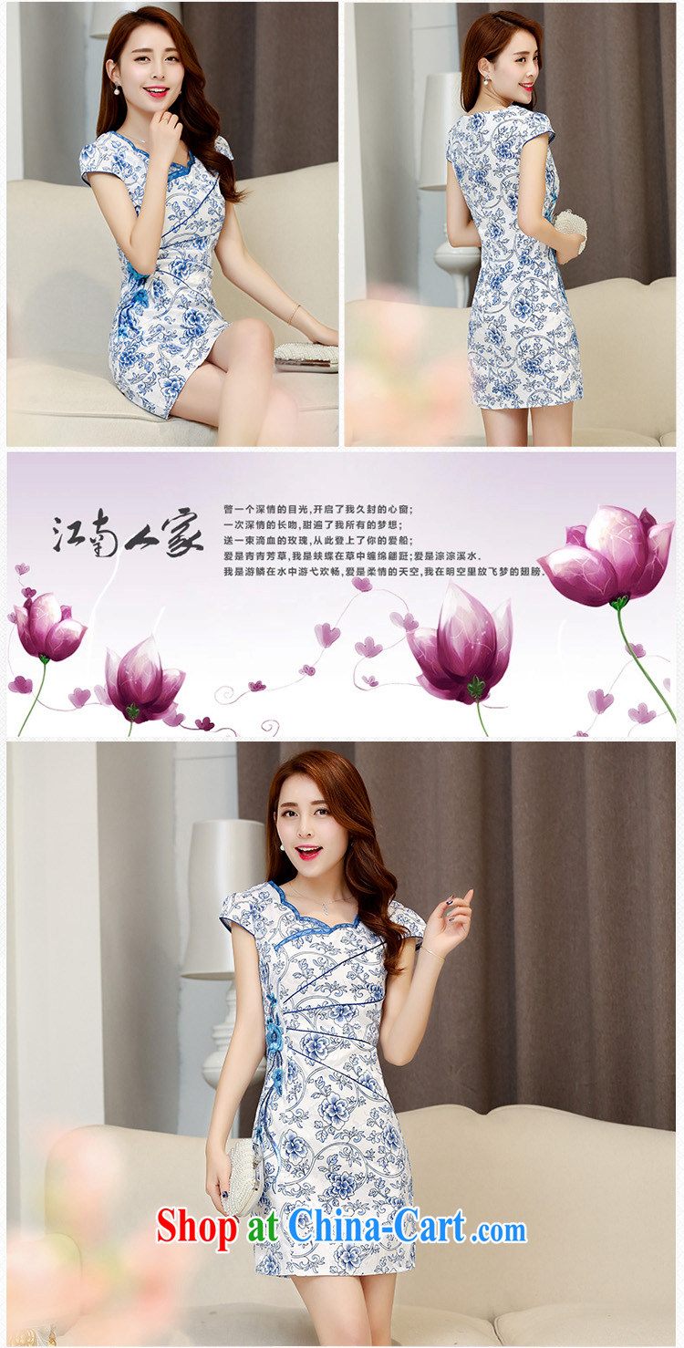 Cover Story 2015 spring and summer new stylish blue and white porcelain style small floral retro improved cheongsam dress dresses small dress blue XXL pictures, price, brand platters! Elections are good character, the national distribution, so why buy now enjoy more preferential! Health