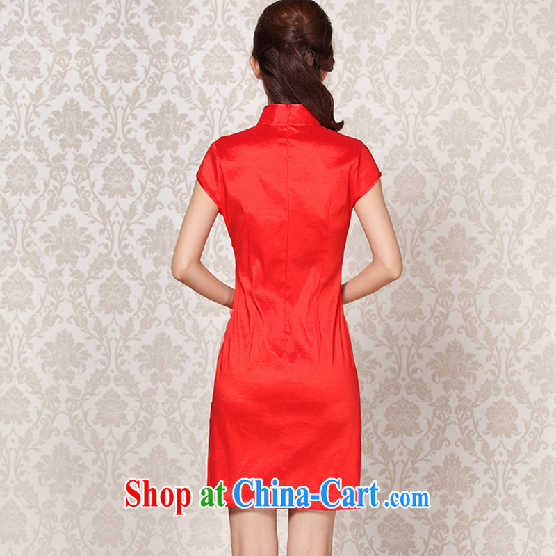 The end is improved and stylish Web yarn, embroidered wedding short cheongsam XWG 13 - 6088 red XXL, light (at the end) QM, shopping on the Internet