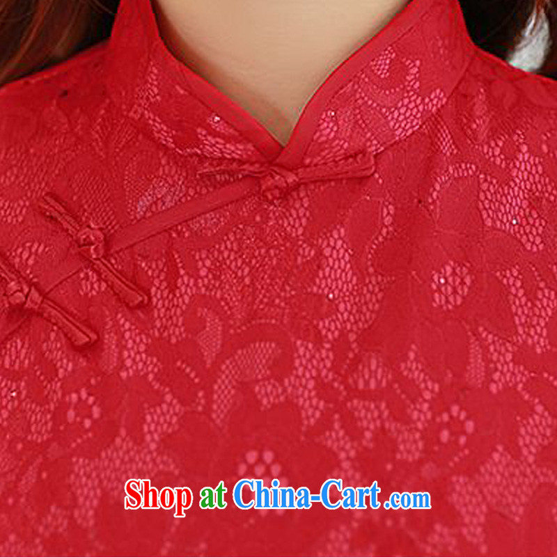 Forest narcissus summer 2015 new stylish retro-tie, for improved cheongsam beauty package and graphics thin cheongsam Chinese JAYT - 5 pink XXL, forest narcissus (SenLinShuiXian), shopping on the Internet