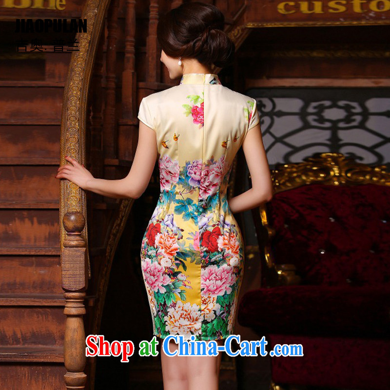 Mr. Kaplan 2015 spring and summer new retro improved silk short cheongsam dress beauty sexy female China wind PL 332 photo color XXL, Mr. Kaplan (JIAOPULAN), and shopping on the Internet