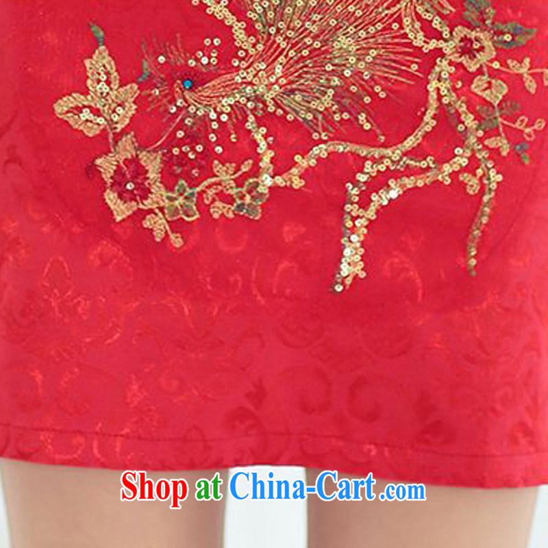 Forest narcissus summer 2015 new retro improved cheongsam dress Peacock tattoo Phnom Penh is detained for the cheongsam Chinese JAYT - 4 black XXL, forest narcissus (SenLinShuiXian), shopping on the Internet