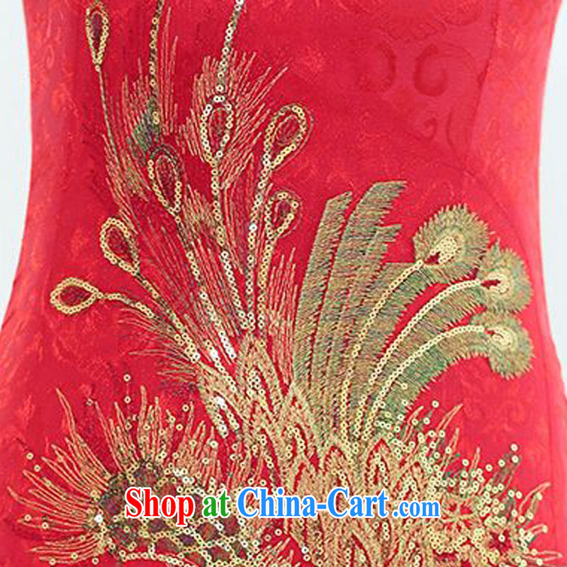 Forest narcissus summer 2015 new retro improved cheongsam dress Peacock tattoo Phnom Penh is detained for the cheongsam Chinese JAYT - 4 black XXL, forest narcissus (SenLinShuiXian), shopping on the Internet