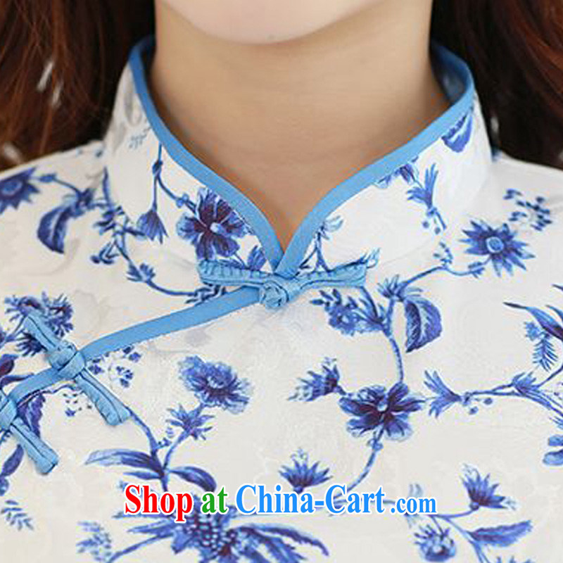 Forest narcissus 2015 summer on the new ink Lotus streaking retro-tie, for improved cheongsam beauty package and graphics thin cheongsam Chinese JAYT - 1 picture color XXL, forest narcissus (SenLinShuiXian), shopping on the Internet