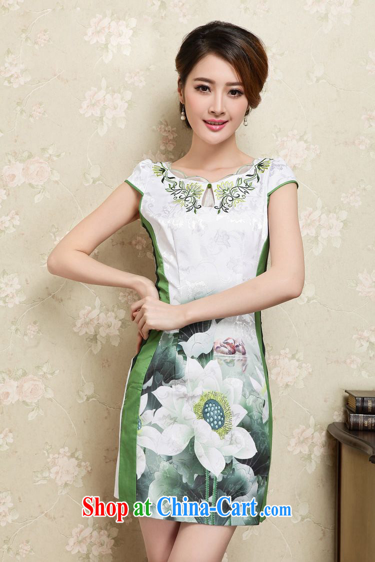 The JA summer 2015 the new sleek improved cheongsam fresh white lotus the Short Package beauty and graphics thin cheongsam Chinese JAYT - 25 green XXL pictures, price, brand platters! Elections are good character, the national distribution, so why buy now enjoy more preferential! Health