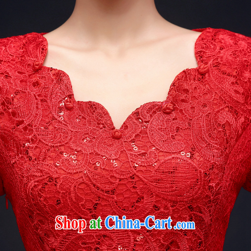A good service is 2015 new autumn and winter red bridal wedding dresses and stylish long-sleeved back to the cheongsam toast serving short-sleeved 2XL, good service, and shopping on the Internet