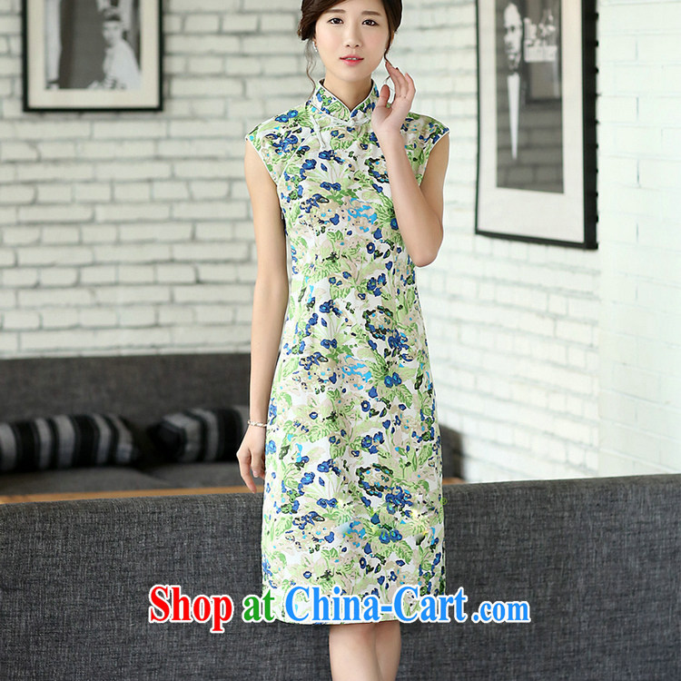 Jessup, summer, new Ethnic Wind improved cultivation linen dresses hand-tie cheongsam dress sleeveless blue out of the blue L pictures, price, brand platters! Elections are good character, the national distribution, so why buy now enjoy more preferential! Health