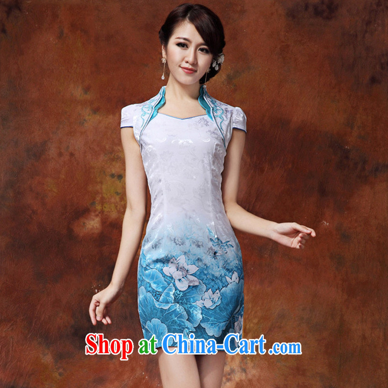 light at the ladies dress up for Chinese Chinese mandarin gowns, long, improved style cheongsam JT 919 #green XXL I should be grateful if you, light (at the end QM), online shopping