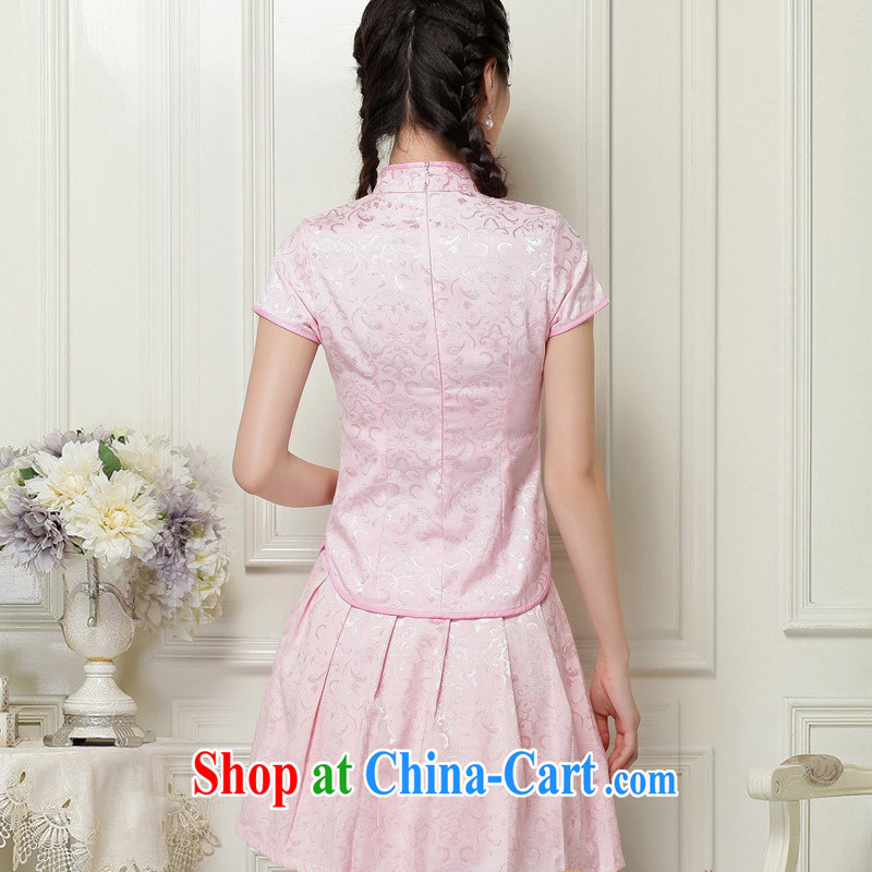 light at the spring and summer, dresses for China's National wind-power's a tight two-piece short cheongsam package JT 988 pink XXL, light (at the end) QM, shopping on the Internet