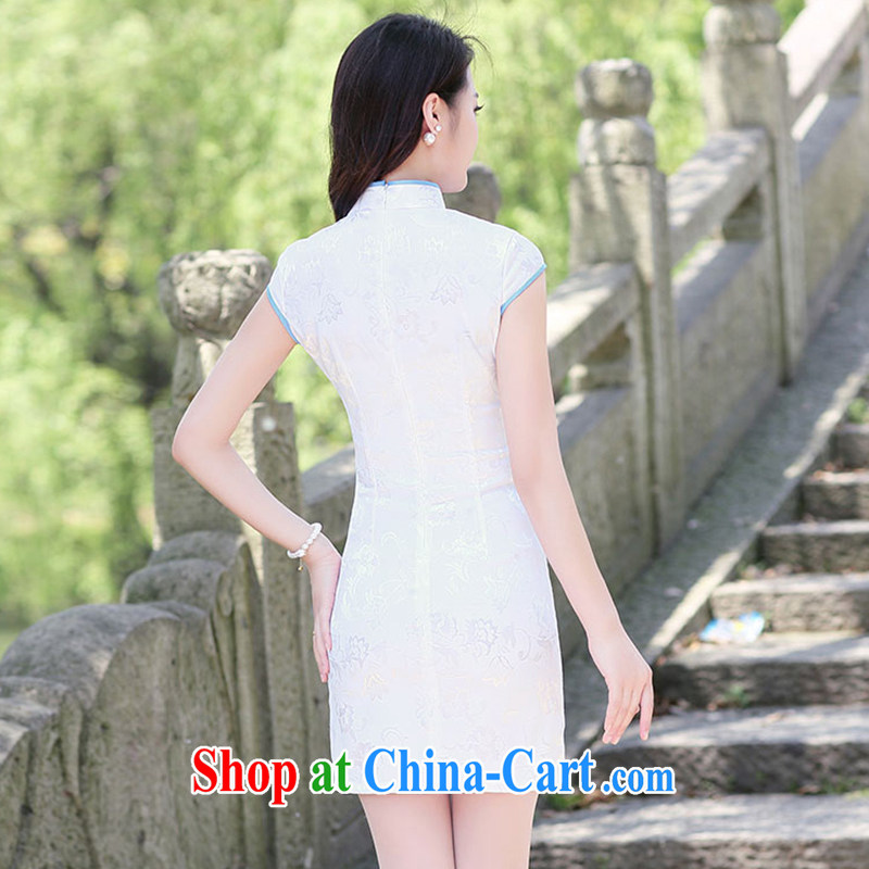 The product is still not thick summer 2015 new daily improved classical Chinese stamp duty cultivating cheongsam dress light Peony xxl, the products, and shopping on the Internet