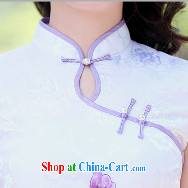 The product is still not thick summer 2015 new daily improved classical Chinese stamp duty cultivating cheongsam dress light Peony xxl, the products, and shopping on the Internet