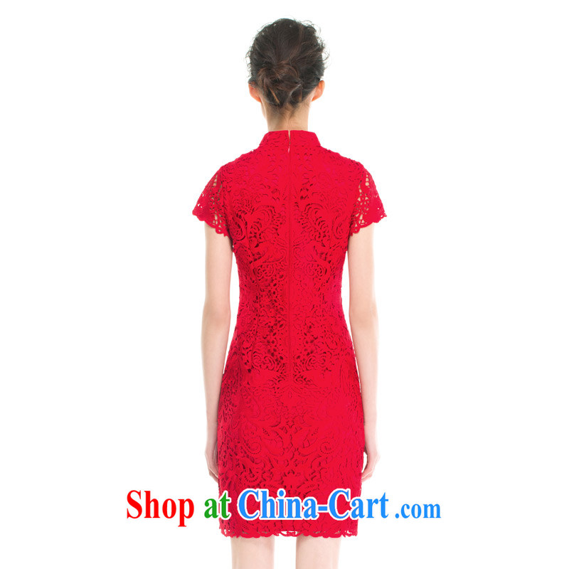 Wood is really a wedding dresses skirt summer 2015 new water-soluble embroidery wedding dress bridal toast serving 43,048 04 deep red XXL (A), wood really has, shopping on the Internet