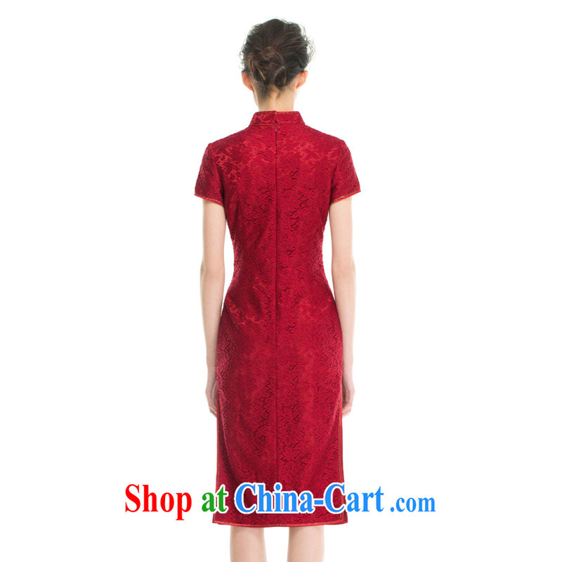 Wood is really a summer 2015 New with yarn, long cheongsam mom with 43,050 04 deep red XXL, wood really has, shopping on the Internet
