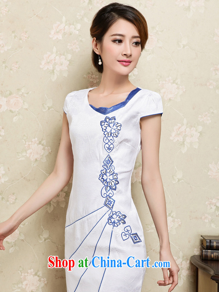 The end is very stylish and improved cheongsam Chinese wind female short-sleeved cultivating cheongsam Chinese JT 1028 white XL pictures, price, brand platters! Elections are good character, the national distribution, so why buy now enjoy more preferential! Health