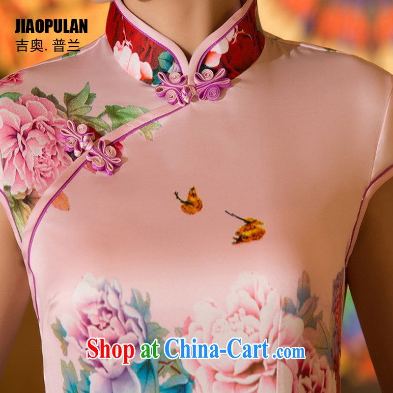 Mr. Kaplan 2015 spring and summer new cheongsam Chinese style dress daily fashion improved silk short cheongsam dress PL 0640 pink XXL, Mr. Kaplan (JIAOPULAN), shopping on the Internet