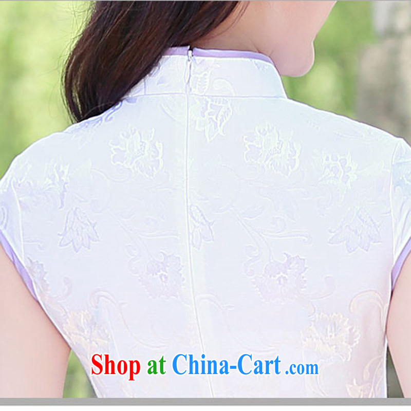 Dresses 2015 new spring and summer with white Peony jacquard cotton retro daily improved cheongsam dress style women 1517 first peony XXL, WINS rain poetry, shopping on the Internet