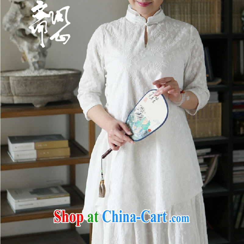 q heart Id al-Fitr in as soon as possible and girls spring and summer new classic Chinese wind jacket jacquard small, for silk lining T-shirt 1951 white embroidered L code chest of CM 100, and asked a vegetarian, shopping on the Internet