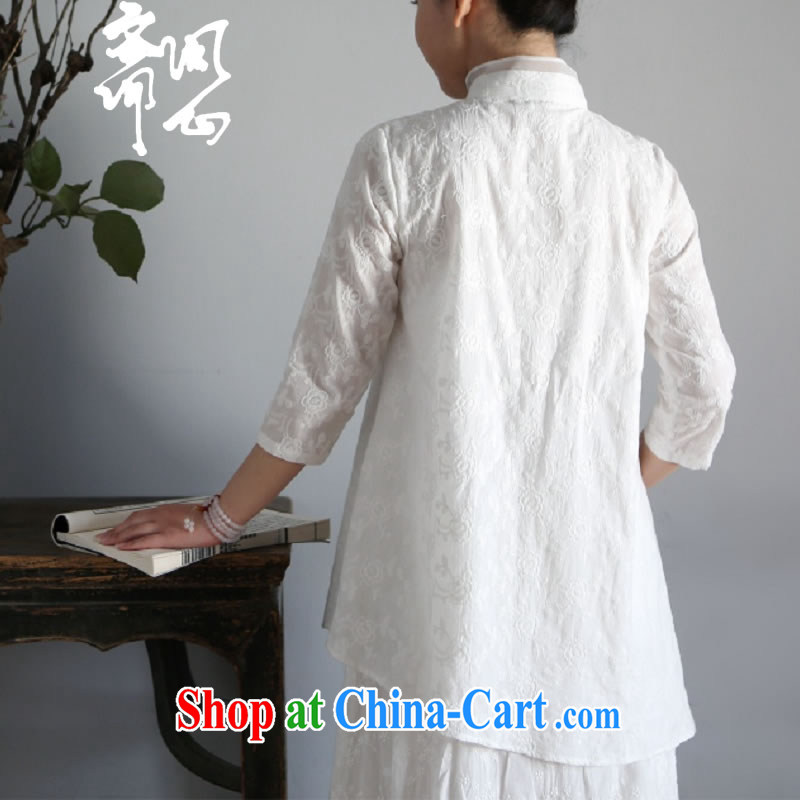 q heart Id al-Fitr in as soon as possible and girls spring and summer new classic Chinese wind jacket jacquard small, for silk lining T-shirt 1951 white embroidered L code chest of CM 100, and asked a vegetarian, shopping on the Internet