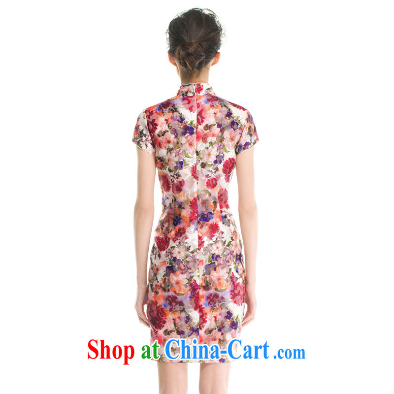Wood is really the cheongsam dress the root by stamp duty cheongsam dress summer 2015 new Chinese female 53,375 05 light red XL, wood really has, online shopping
