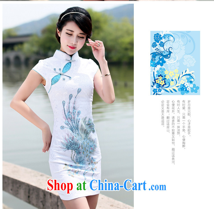 Jin Bai Lai summer new 2015 dresses improved cheongsam dress retro fashion short-sleeved beauty embroidery Chinese package and dress 4 XL pictures, price, brand platters! Elections are good character, the national distribution, so why buy now enjoy more preferential! Health