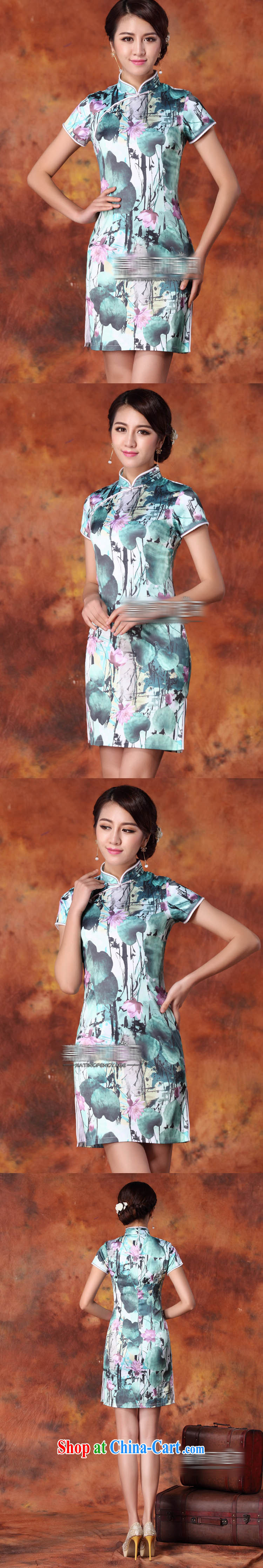 Shallow end female cheongsam Chinese Ethnic Wind stamp duty goods improved cultivating short-sleeved qipao JT 1013 #First Green XXL pictures, price, brand platters! Elections are good character, the national distribution, so why buy now enjoy more preferential! Health