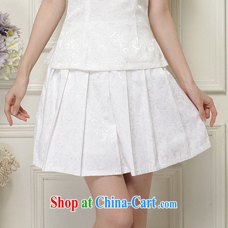 The end is very stylish and improved cheongsam Chinese wind-power's a tight two-piece short set JT 2068 white XXL, light (at the end QM), shopping on the Internet