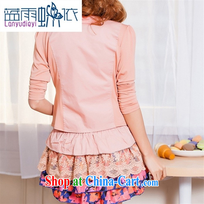 hamilton 2015 new small business suits, new female Korean Beauty two-piece long-sleeved jacket sleeveless dress pink XXL, blue rain bow, and, shopping on the Internet