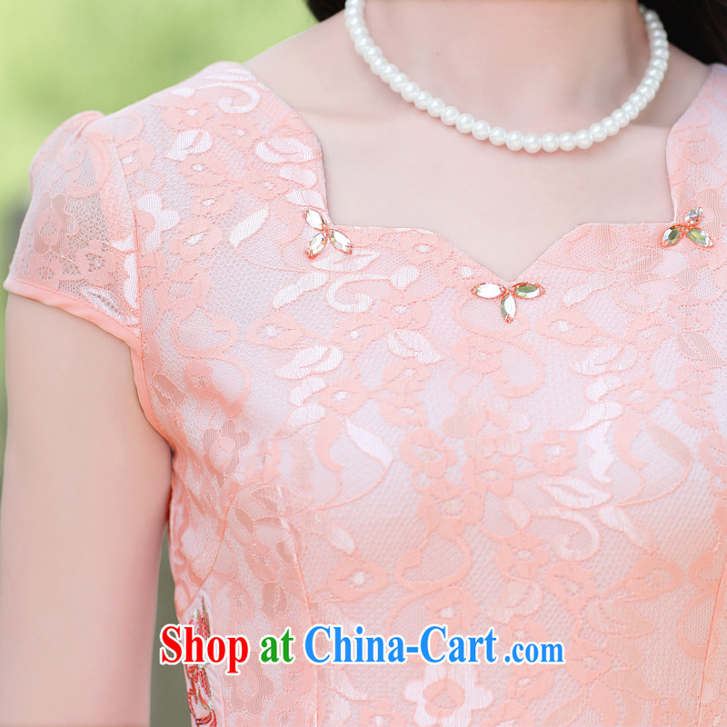The Scent of Summer 2015 new Chinese elegant antique beauty graphics thin package and improved cheongsam dress pink XXXL, Hong Kong Gore (XGN), shopping on the Internet