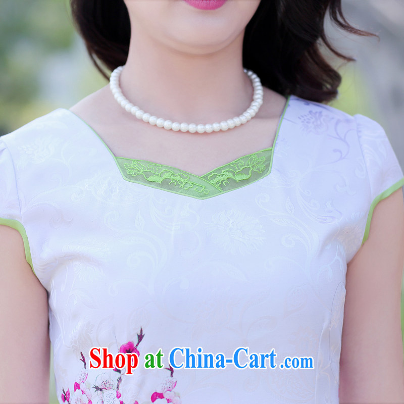 The Scent of Summer 2015 new women's clothing retro stamp Beauty Fashion cheongsam dress in summer the Peony S, the Shannon Gore (XGN), shopping on the Internet