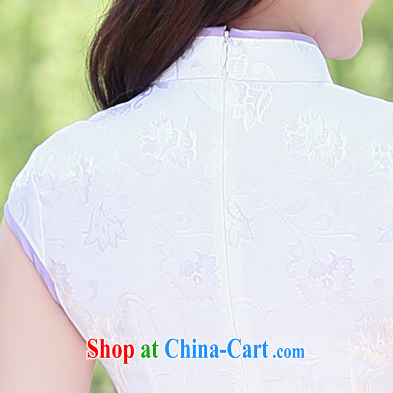 Mansfield, valley, summer 2015 new, improved cultivating Chinese, elegant qipao skirts dresses summer blue lotus L, Cayman, Lai Valley, shopping on the Internet