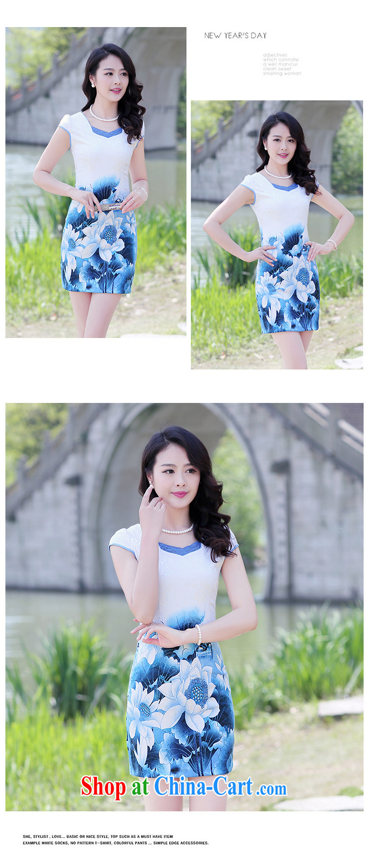 Mansfield, valley, summer 2015 new female retro stamp Beauty Fashion cheongsam dress summer blue Peony XXL pictures, price, brand platters! Elections are good character, the national distribution, so why buy now enjoy more preferential! Health