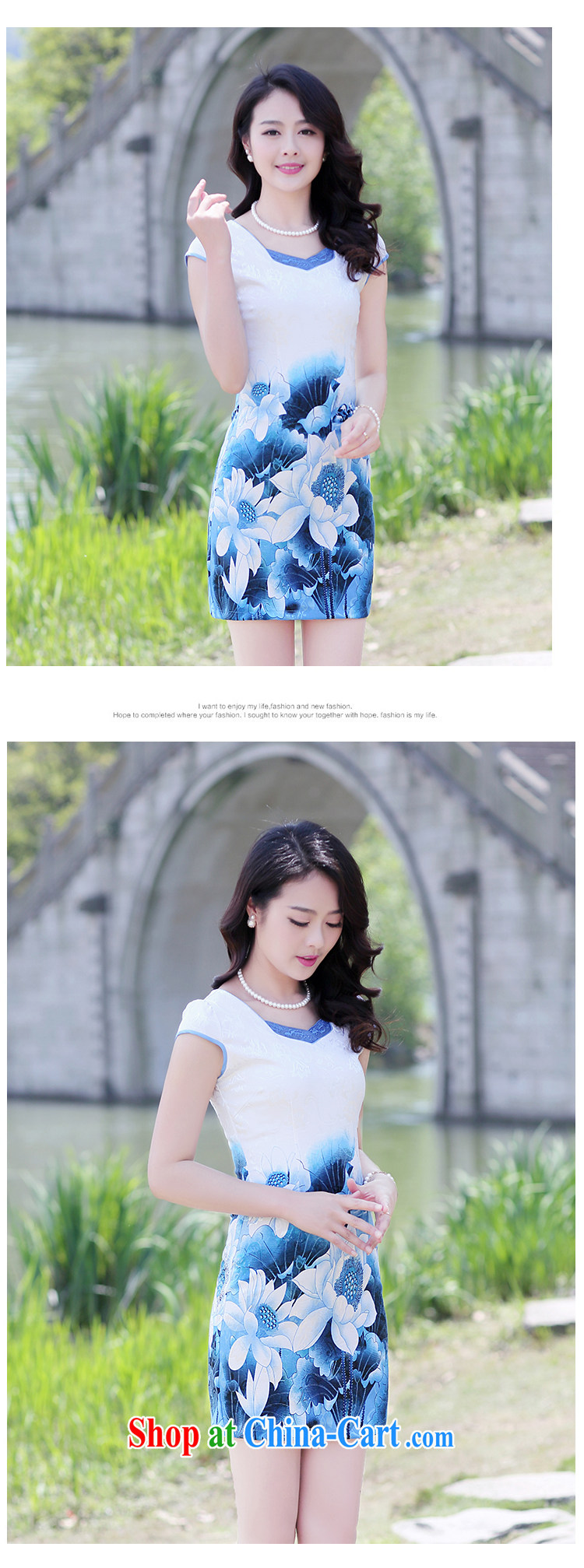 Mansfield, valley, summer 2015 new female retro stamp Beauty Fashion cheongsam dress summer blue Peony XXL pictures, price, brand platters! Elections are good character, the national distribution, so why buy now enjoy more preferential! Health