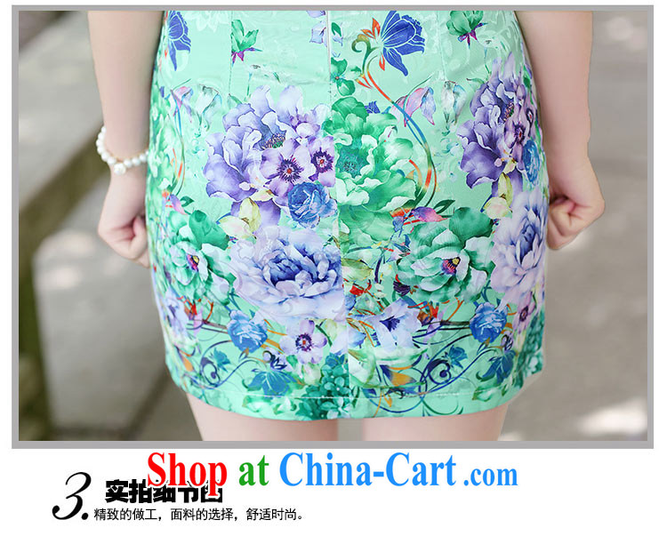 Mansfield, valley, summer 2015 new cheongsam dress short-sleeved beauty stamp National wind package and qipao girls green the Peony XL pictures, price, brand platters! Elections are good character, the national distribution, so why buy now enjoy more preferential! Health